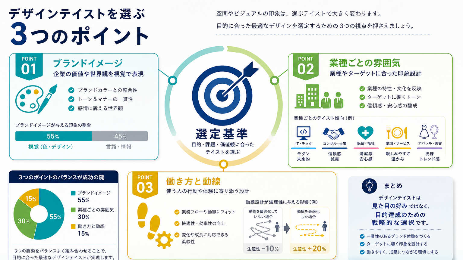 デザインテイストを選定する3つのポイント